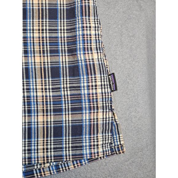 Patagonia Shirt Mens Large Multicolored textured Plaid Button short sleeve Shirt - Picture 2 of 7
